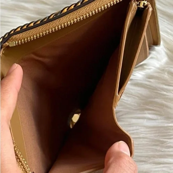 💰SOLD - CJ875 - Coach Zip Around Wallet with Braid - Picture 9 of 12